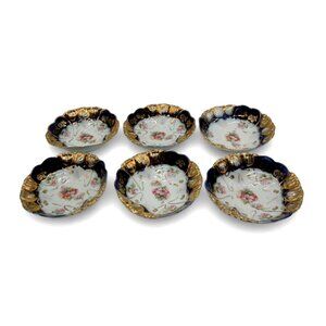Antique IPF Germany Set Of 6 Gold Gilded Dessert Bowls